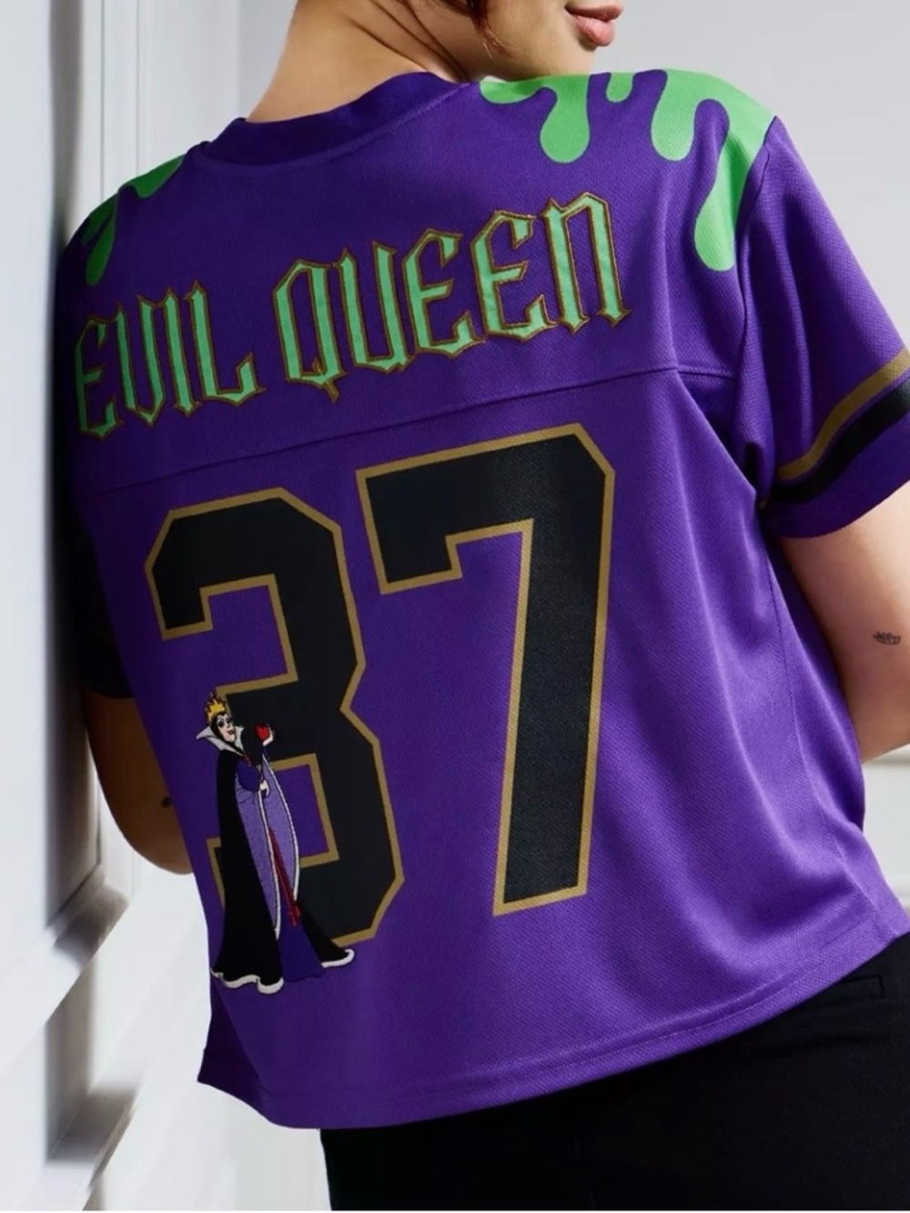 Disney Villains Evil Queen Cropped Graphic Football Jersey- Size 3XL New